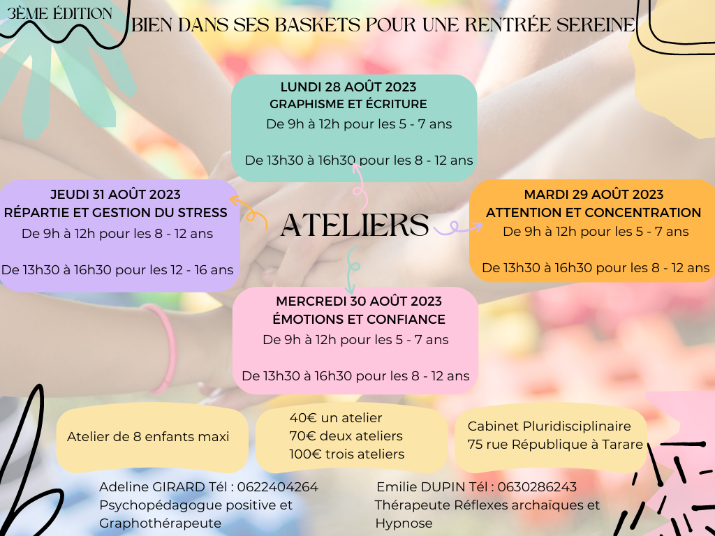 You are currently viewing Ateliers enfants : Bien dans ses baskets pour une rentrée sereine (Août 2023)